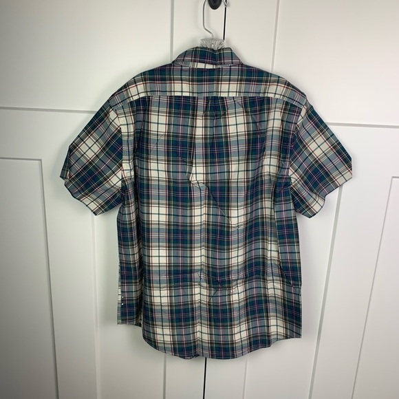 NWT J Crew Men’s Button Front Short Sleeve Shirt Green Plaid S M L - Picture 3 of 5